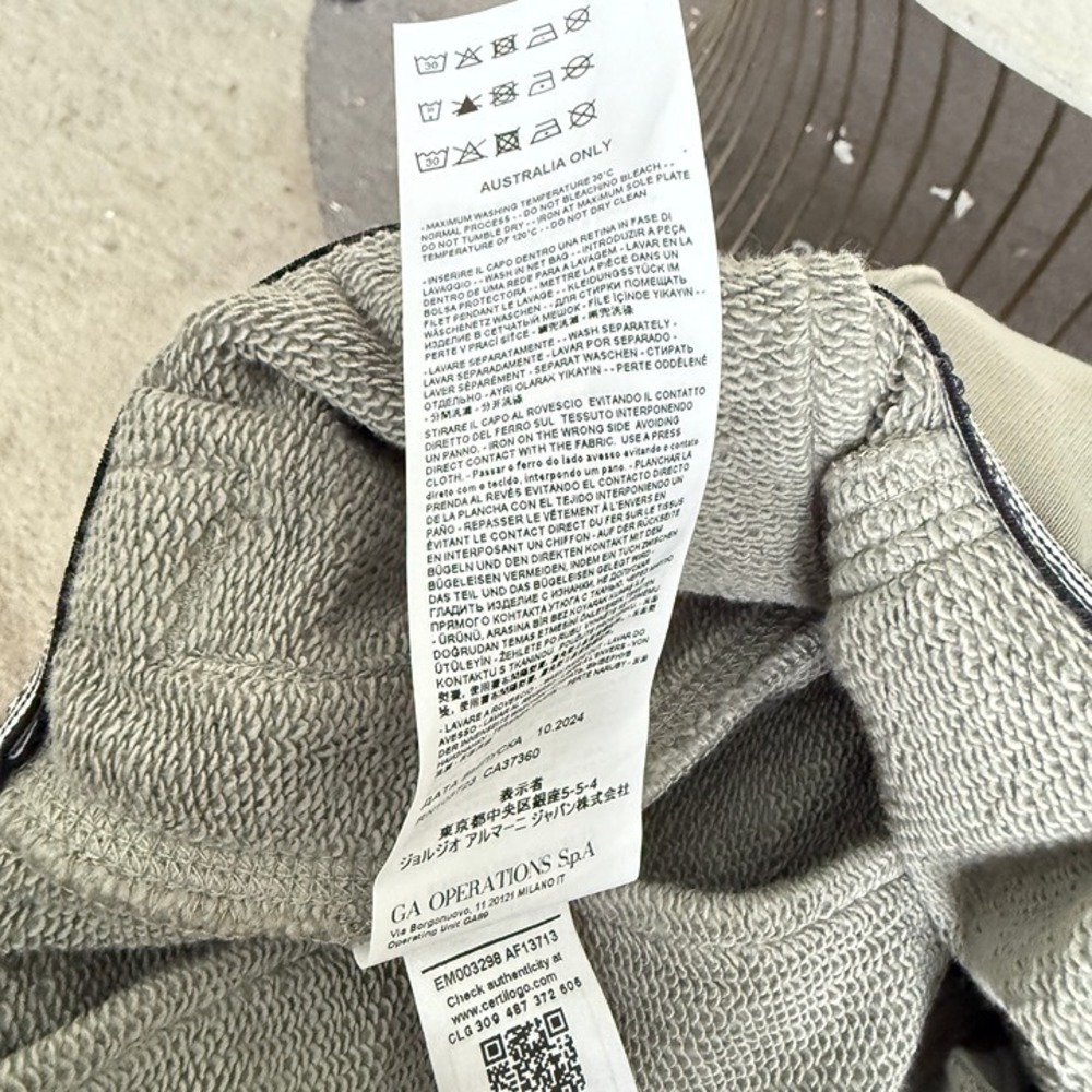 Emporio Armani Mens Gray Cotton Joggers Zip Pocket Sweatpants Logo, Sz X-Large - Picture 8 of 11